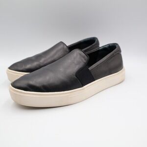 Birdies Swift Black Leather Slip On Sneakers Womens 8 Platform Comfort Loafers